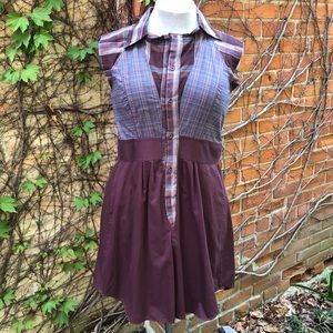 Purple Maroon Intersect Dress EMBODY Upcycled L